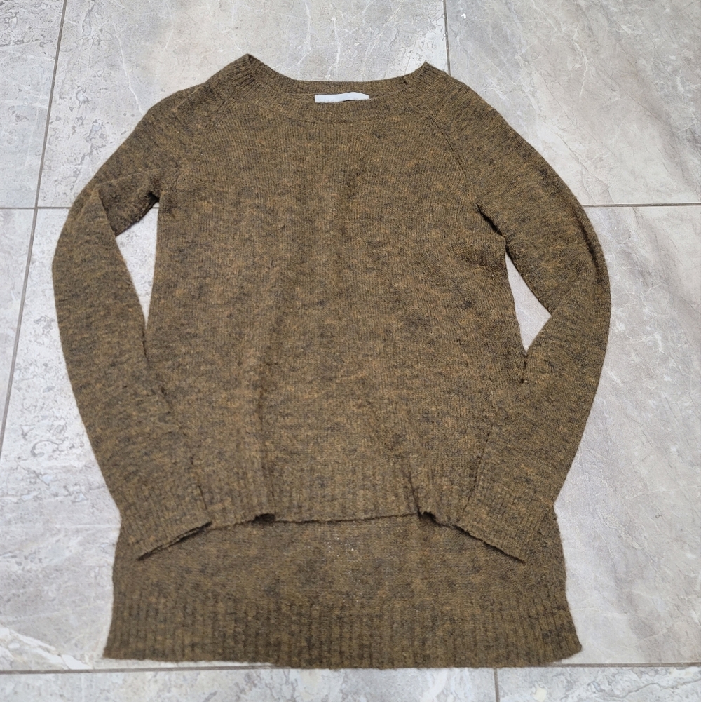 ONE GREY DAY Alpaca Wool Swester Lightweight Luxary Green Brown XS - Picture 3 of 6